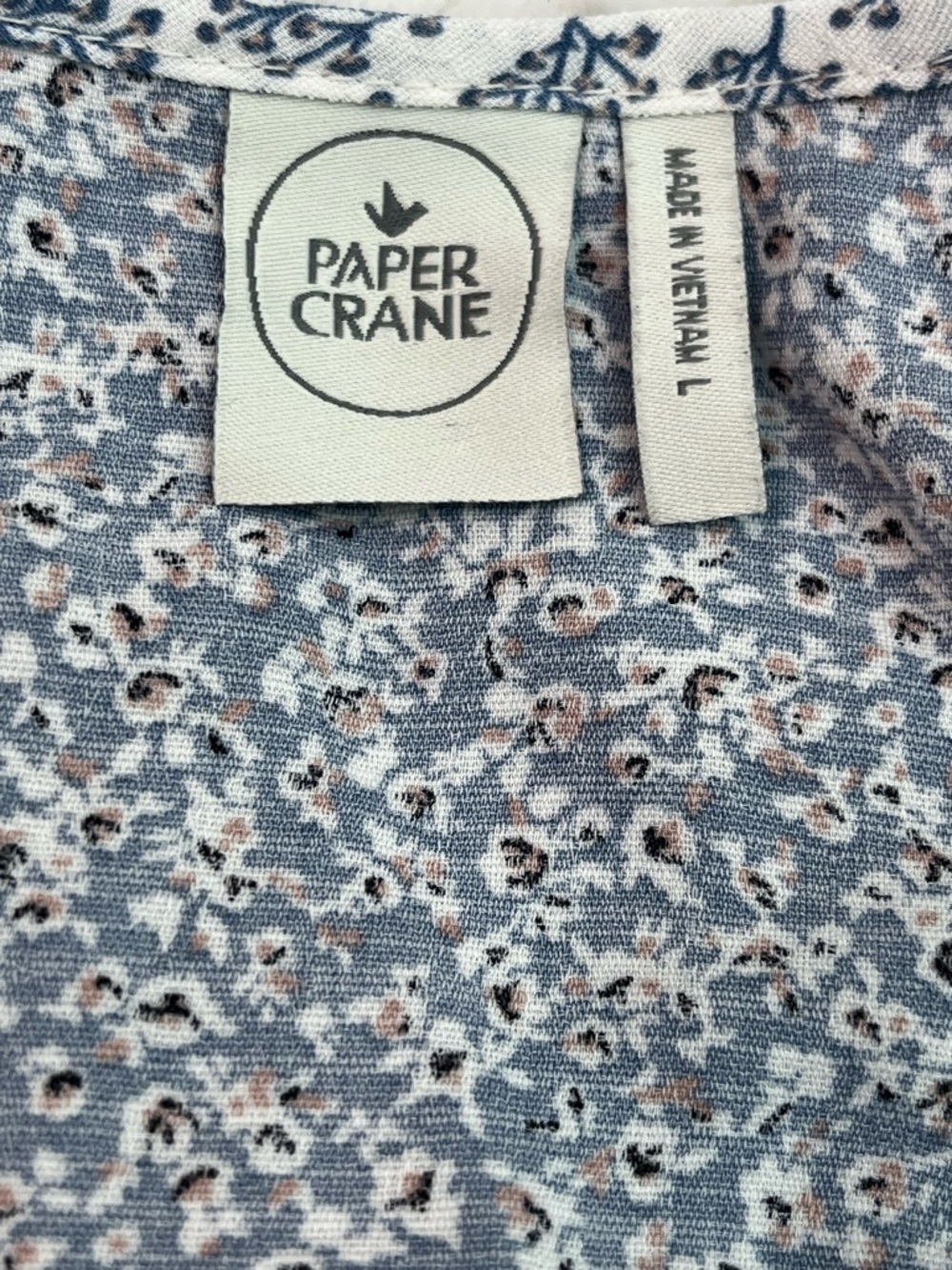 Paper Crane Blue Floral Mix Wrap Top - Picture 3 of 4